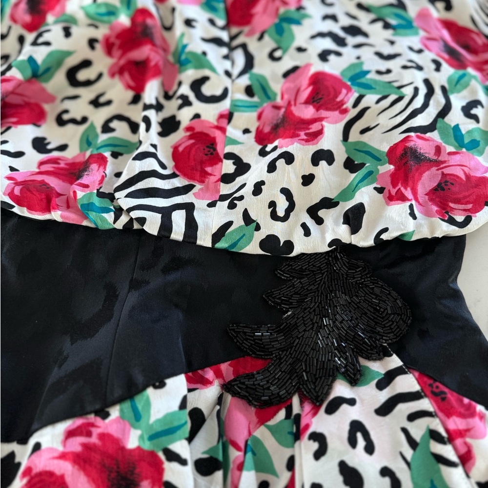 Vintage A.J. BARI Floral and Animal Print Dress - Picture 7 of 15